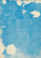 Fototapeta premium Light Blue Watercolor Background with Textured Paper Effect - High Resolution Vertical Wallpaper in Sky Blue and White Tones