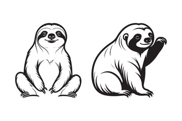 Obraz premium Cute Sloth Vector Illustration for T-Shirt and Craft Designs