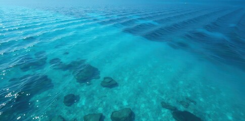 Azure sea surface, ripples and patterns visible from above , picture, holiday