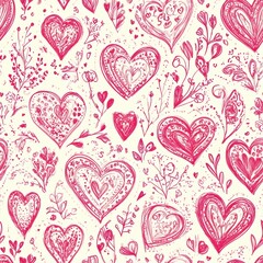 Repetitive heart pattern seamless background for Valentine’s Day fabric gift wrapping paper design