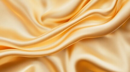 Naklejka premium Elegant Draped Golden Silk Fabric Texture Background Golden Hues Luxurious Smooth Soft Shimmering Waves