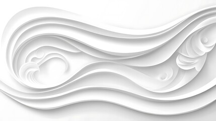 Obraz premium Abstract White Wave Pattern Design
