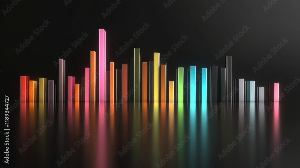 Poster A professional business bar graph displaying sales data, with colorful bars on a sleek dark background, highlighting growth trends and performance metrics for clear visualization.