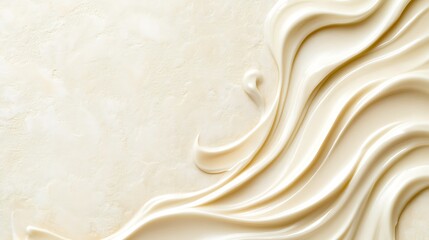 Obraz premium Creamy swirls of lotion on a textured background
