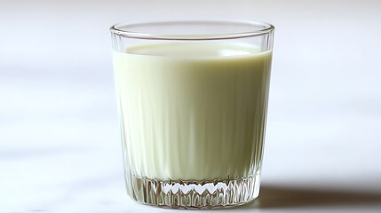 A Glass of Creamy Light Green Beverage