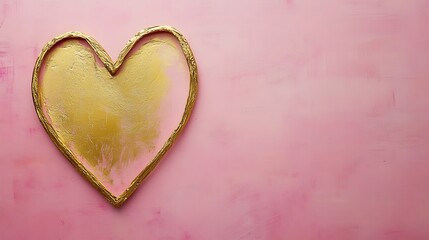 Gold Heart Shaped Artwork On Pink Background
