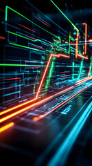 Global stock market data streams, dynamic graphs showing financial trends, futuristic technology background, suitable for finance news or tech reports