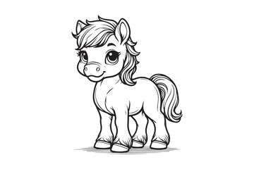 Cute baby horse outline 