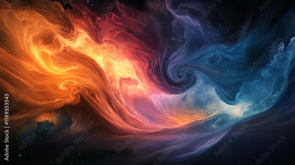 Canvas Prints cosmic nebula swirls a celestial dance of fire and ice in deep space