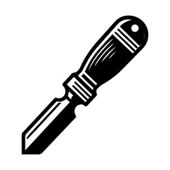 Simple Vector Icon of a Chisel – Logo Design Illustration