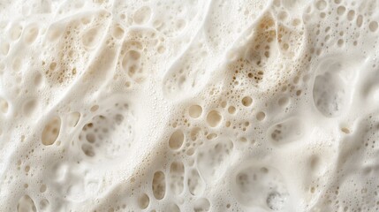 Close up of foamy white liquid