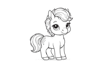 Cute baby horse outline 