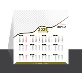 2025 happy New Year 12 month Calendar Design.