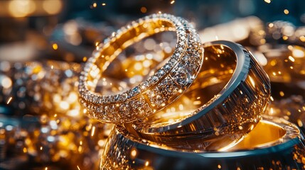 Diamond Rings: Golden Sparkle, Luxurious Design