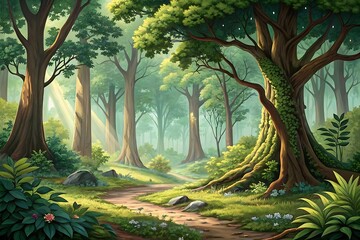 Digital natural art illustration design