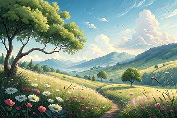 Digital natural art illustration design