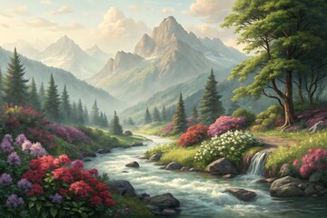 Digital natural art illustration design