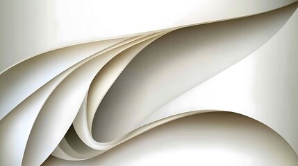 Fototapeta premium Abstract White Paper Curves and Folds Design