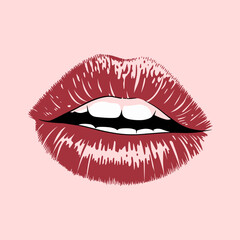 Red Lips Vector Illustration