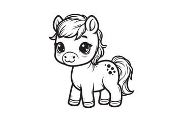 Cute baby horse outline 