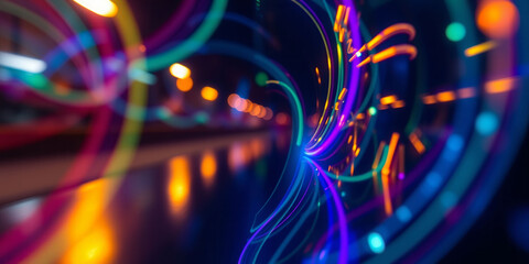 A colorful, abstract image of a spiral with bright colors. The image has a dreamy, surreal quality to it, with the colors blending and swirling together in a way that creates a sense of movement