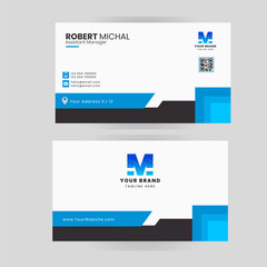 bussines card template theme blue and black