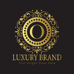Letter Luxury brand logo design with a royal gold crown emblem and elegant typography
