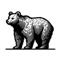 Obraz premium Simple Vector Icon of a The European Brown Bear – Logo Design Illustration
