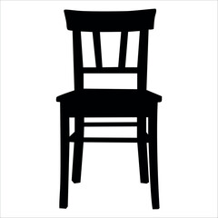 Wooden Desk Chair silhouettes vector illustration