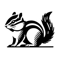 Simple Vector Icon of a Siberian chipmunk &ndash; Logo Design Illustration