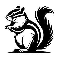 Simple Vector Icon of a Siberian chipmunk &ndash; Logo Design Illustration