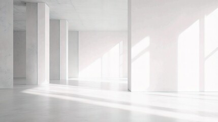 Obraz premium Bright Open Office Space with Blank Wall and Natural Light