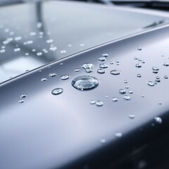 Reflections on a Car Hood After a Wash