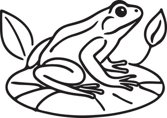 Detailed frog silhouette vector design, perfect for wildlife, nature, and amphibian-themed projects. Clean, scalable, and editable EPS file for versatile use.