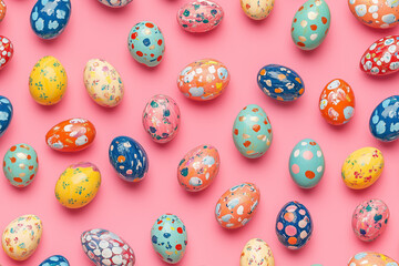 Easter eggs background greeting card repeating tiles seamless pattern