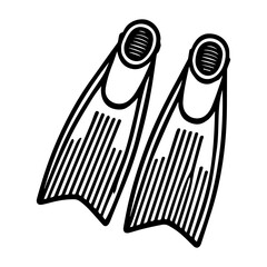 Simple Vector Icon of a diving Fins – Logo Design Illustration