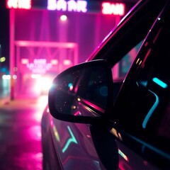 Shimmering Mirrors Night Car Wash Scene
