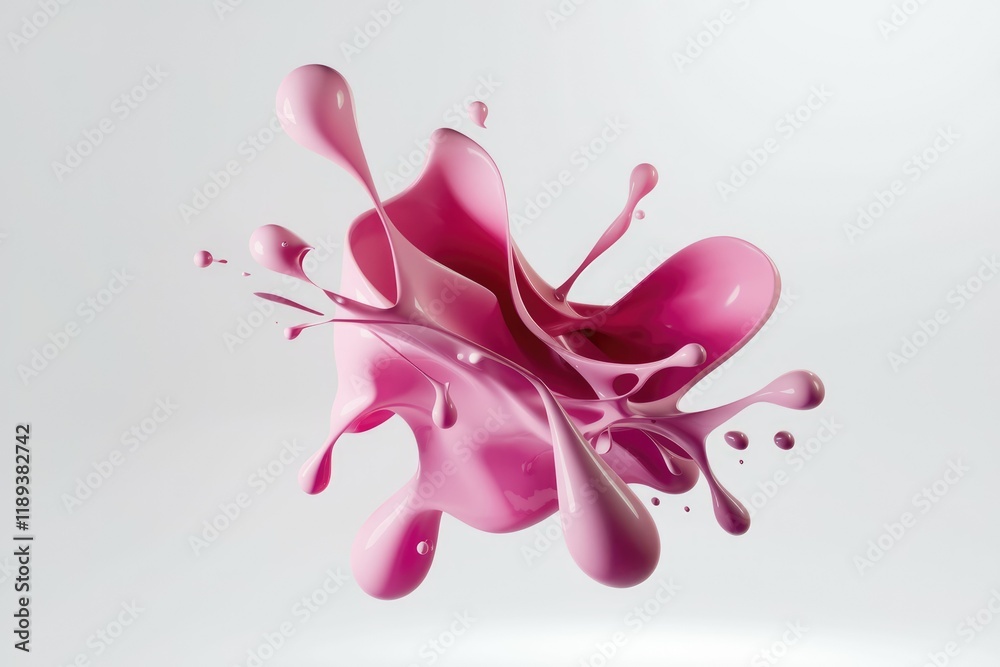 Poster Pink liquid exploding in mid-air, creating a dynamic and artistic splash.