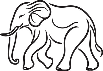 Majestic elephant silhouette vector design, ideal for wildlife, nature, and cultural-themed projects. Clean, scalable, and editable EPS file for versatile use.