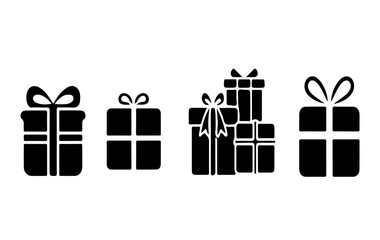 silhouette gift box with ribbon