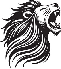 Majestic roaring lion silhouette vector design, symbolizing strength, power, and wildlife. Clean, scalable, and editable EPS file for bold, impactful projects.