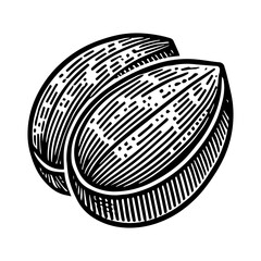 Simple Vector Icon of a nuts &ndash; Logo Design Illustration