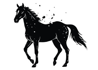 horse silhouette vector isolated on white