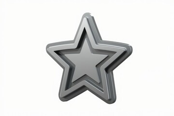 Obraz premium A 3D rendered metallic star, layered and shiny, symbolizes excellence, achievement, and rating.