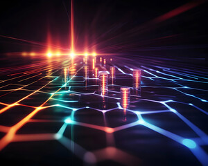 Data highway, glowing network, digital future, abstract technology background, perfect for tech websites