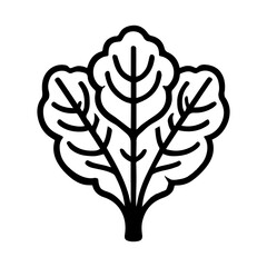 Simple Vector Icon of a leafy greens – Logo Design Illustration
