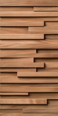 Textured wooden wall with alternating layers showcasing natural beauty