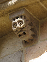Basilica of Saint Julian. 12th century. Brioude. France.
Detail of curious bracket in the apse cornice. 