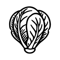Simple Vector Icon of a Brussels Sprouts – Logo Design Illustration