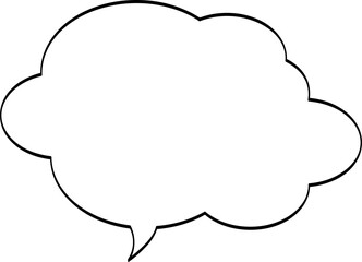 Speech bubble, round and simple.